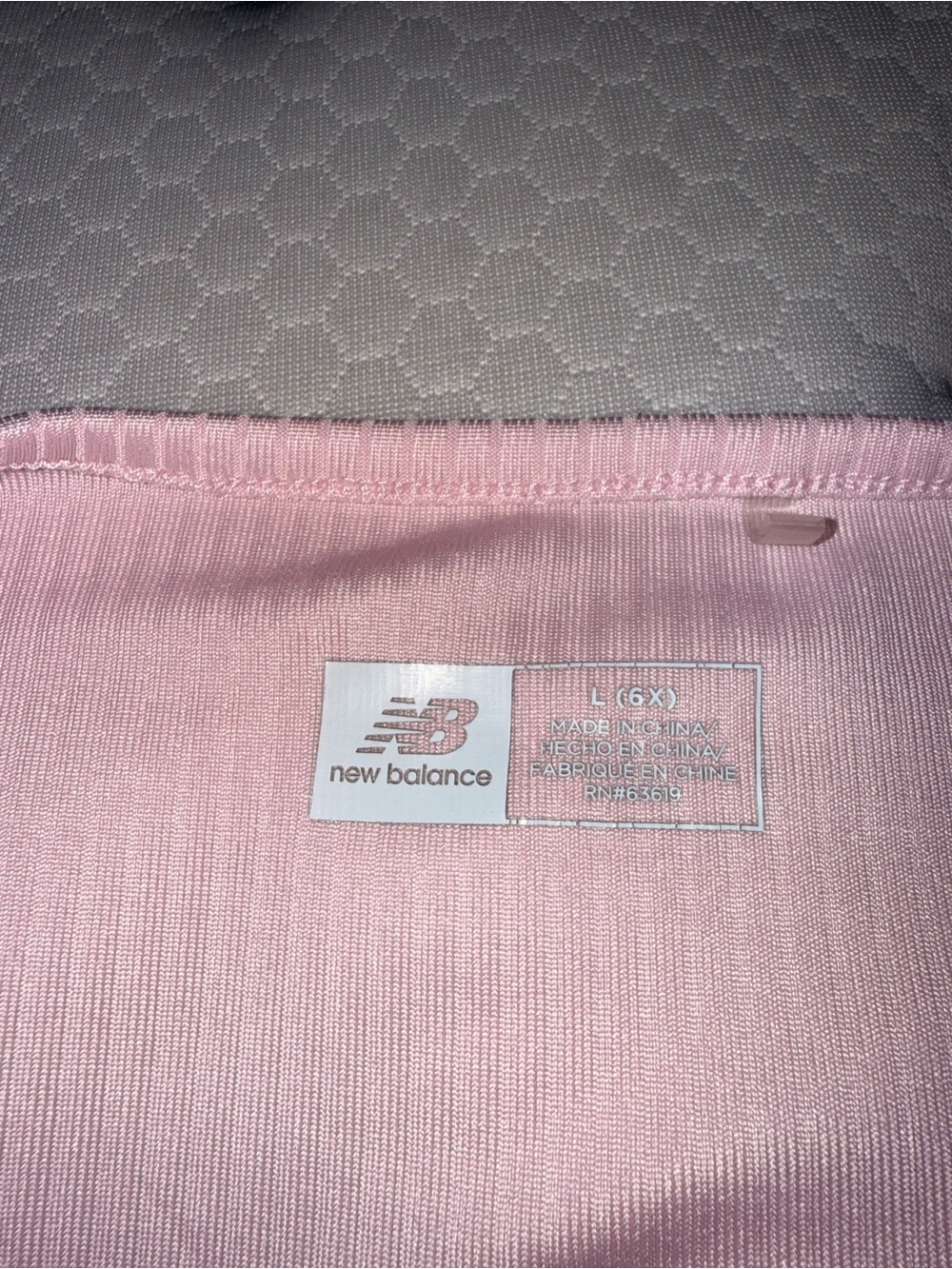 New Balance Light Pink Ribbed Short Sleeve Tee - Picture 4 of 4